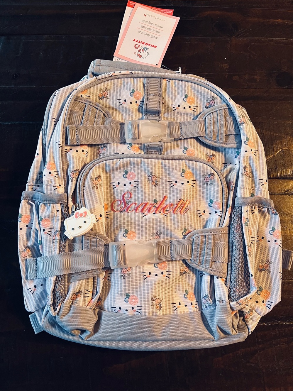 Pottery Barn Hello Kitty “NEW” Stripe Mackenzie Backpack “Scarlett”